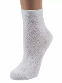 Женские бамбуковые носки в сеточку ХОХ, G-5R2, БЕЛЫЕ