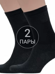 Комплект из 2 пар мужских медицинских носков Dr. Feet (PINGONS) с серебром ЧЕРНЫЕ (2-15DF5)