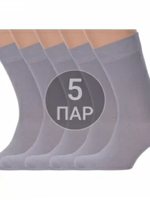Комплект из 5 пар мужских носков Брестские (БЧК), 5-14С2122, рис. 000, СВЕТЛО-СЕРЫЕ