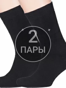 Комплект из 2 пар мужских махровых носков RuSocks (Орудьевский трикотаж) ЧЕРНЫЕ (2-М-188)