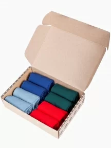 Набор женских носков без резинки из мерсеризованного хлопка, 8 пар (ТМ Grinston socks), PG-15D22-8, микс 3