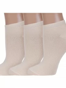 Комплект из 3 пар женских бамбуковых носков ХОХ, 3-G-1125, БЕЖЕВЫЕ