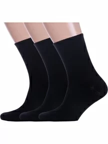 Комплект из 3 пар мужских носков с ослабленной резинкой Альтаир, 3-М85, ЧЕРНЫЕ