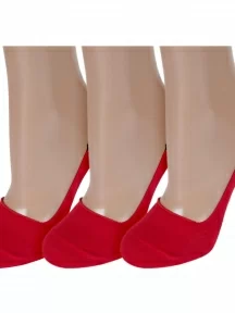 Комплект из 3 пар женских подследников ХОХ, 3-SG-1301, КРАСНЫЕ