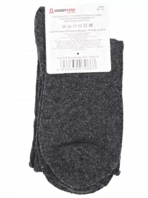 Женские теплые носки с ослабленной резинкой Hobby Line, Нжа6199-01, ТЕМНО-СЕРЫЕ