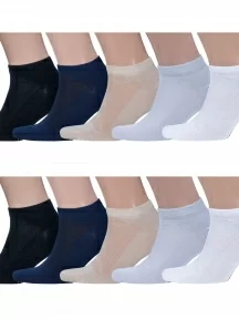 Набор из 10 пар коротких бамбуковых носков (ТМ Grinston socks), PG-15D33-10k, микс