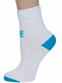 Детские носки LORENZline, Л77, БЕЛЫЕ с бирюзовым