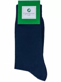 Комплект из 3 пар мужских носков Grinston socks (PINGONS) из 100% хлопка, 3-15D2, ТЕМНО-СИНИЕ