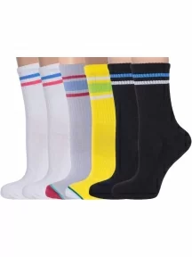 Набор из 6 пар женских спортивных носков Flappers Peppers, 6-1СП19М-1, микс в женской коробке