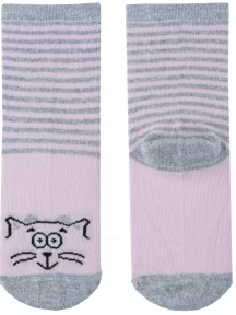 Детские носки Альтаир, С183, РОЗОВЫЕ со светло-серым