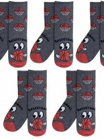 Комплект из 5 пар детских носков RuSocks (Орудьевский трикотаж), 5-Д3-13500, рис. 05, СЕРЫЕ