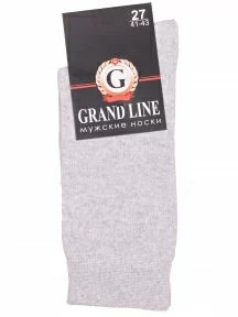 Мужские носки GRAND LINE, М-130, СВЕТЛО-СЕРЫЕ