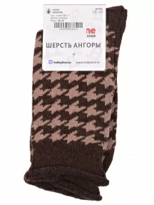 Женские теплые носки с ослабленной резинкой Hobby Line, Нжа6199-11, КОРИЧНЕВЫЕ