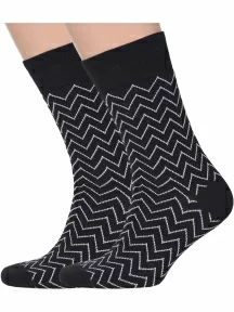 Комплект из 2 пар мужских носков MSCLUB №М30, 2-nm-328, ЧЕРНЫЕ