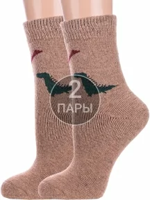 Комплект из 2 пар детских теплых махровых носков Hobby Line КОРИЧНЕВЫЕ (2-7629-6)