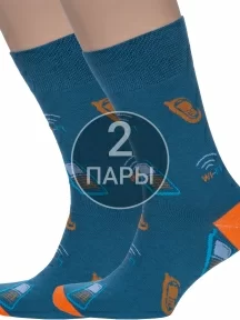Комплект из 2 пар мужских носков MSCLUB №М51 ДЖИНСОВЫЕ (2-nm-584)