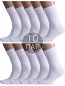 Комплект из 10 пар мужских носков Альтаир БЕЛЫЕ (10-H226)
