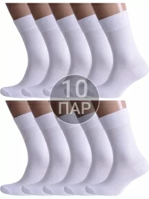 Комплект из 10 пар мужских носков Альтаир, 10-H226, БЕЛЫЕ