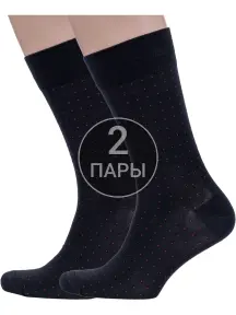 Комплект из 2 пар мужских носков Sergio Di Calze из мерсеризованного хлопка ЧЕРНО-КРАСНЫЕ (2-18SC1)