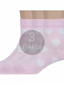 Комплект из 3 пар детских носков "Борисоглебский трикотаж" РОЗОВЫЕ (3-8С957)