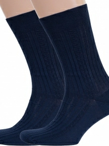Комплект из 2 пар мужских носков RuSocks (Орудьевский трикотаж) из 100% хлопка, 2-М3-11001, рис. 02, ТЕМНО-СИНИЕ