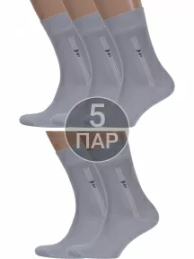 Комплект из 5 пар мужских бамбуковых носков ХОХ, 5-X-1113, СЕРЫЕ