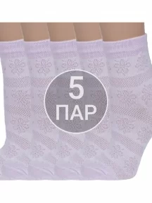 Комплект из 5 пар женских носков Альтаир, 5-С117, СИРЕНЕВЫЕ