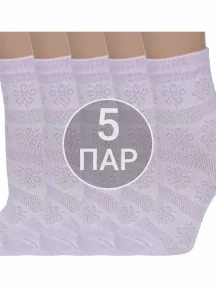 Комплект из 5 пар женских носков Альтаир, 5-С117, СИРЕНЕВЫЕ