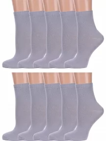 Комплект из 10 пар женских носков Брестские (БЧК), 10-19С1232, рис. 000, СВЕТЛО-СЕРЫЕ