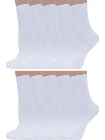 Комплект из 10 пар женских медицинских носков Dr. Feet БЕЛЫЕ (10-15DF6)