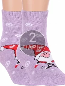 Комплект из 2 пар детских махровых носков Брестские (БЧК), 2-14С3060, рис. 721, БЛЕДНО-СИРЕНЕВЫЕ МЕЛАНЖ