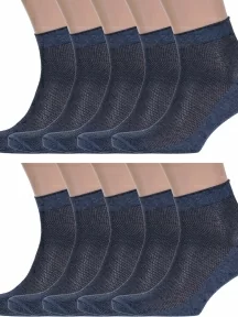 Комплект из 10 пар мужских носков Альтаир, 10-А43, СИНИЕ