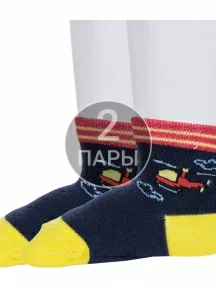 Комплект из 2 пар детских носков "Борисоглебский трикотаж", 2-8СМ1005/2, ТЕМНО-СИНИЕ