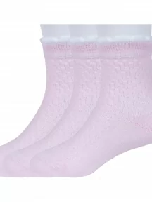 Комплект из 3 пар детских носков "Борисоглебский трикотаж", 3-8С953, №45 СВЕТЛО-РОЗОВЫЕ