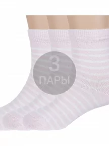 Комплект из 3 пар детских носков RuSocks (Орудьевский трикотаж), 3-Д3-130094Д, рис. 02, РОЗОВЫЕ