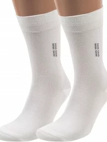 Комплект из 2 пар мужских бамбуковых носков ХОХ, 2-X-1111, БЕЛЫЕ