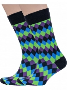 Комплект из 2 пар мужских носков Grinston socks ФИОЛЕТОВЫЕ (2-18D3)