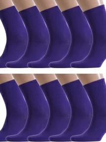 Комплект из 10 пар носков унисекс ХОХ, 10-X-3R15, ФИОЛЕТОВЫЕ