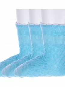 Комплект из 3 пар детских носков Носкофф (АЛСУ), 3-ЛС58, СВЕТЛО-БИРЮЗОВЫЕ рис.1