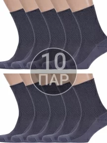 Комплект из 10 пар носков с анатомической резинкой Альтаир, 10-С198, СЕРЫЕ