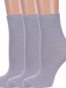 Комплект из 3 пар женских носков Брестские (БЧК), 3-19С1232, рис. 000, СВЕТЛО-СЕРЫЕ