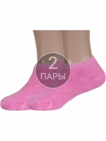 Комплект из 2 пар детских носков с наружной махрой ХОХ, 2-DZ-3R18, ТЕМНО-РОЗОВЫЕ
