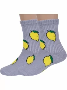 Комплект из 2 пар детских носков Альтаир, 2-А224, СЕРЫЕ