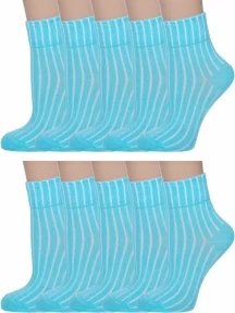 Комплект из 10 пар детских носков Akos, 10-ВК41000 001, БИРЮЗОВЫЕ