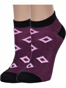 Комплект из 2 пар женских носков ХОХ, 2-G-1429, БОРДОВЫЕ