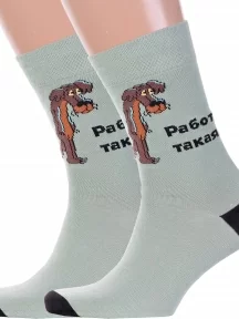 Комплект из 2 пар мужских носков Брестские (БЧК), 2-23С2155, рис. 495, СЕРО-ЗЕЛЕНЫЕ