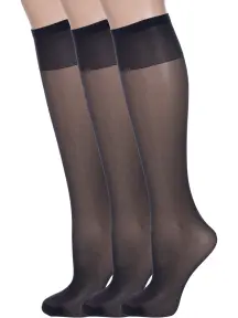 Комплект из 3 пар женских гольфов Conte Nero, черные (3-14С-57СП/Tension soft 40Г)