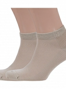 Комплект из 2 пар мужских носков Grinston socks (PINGONS) из микромодала БЕЖЕВЫЕ (2-15D10)