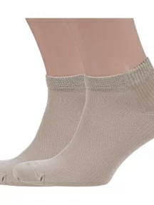 Комплект из 2 пар мужских носков Grinston socks (PINGONS) из микромодала, 2-15D10, БЕЖЕВЫЕ
