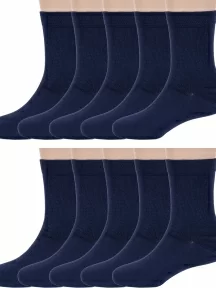 Комплект из 10 пар детских бамбуковых носков ХОХ, 10-D-1425, ТЕМНО-СИНИЕ
